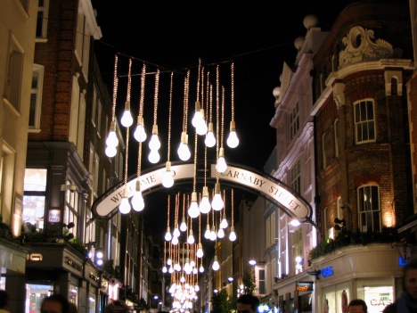 Carnaby Street by night.